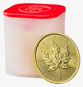 Canadian Maple Leaf 2018 1 Oz Gold Ten Coin Tube    - Tube Or Maple Leaf, HD Png Download, Transparent PNG