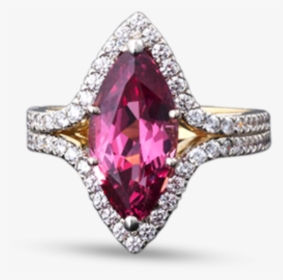 Red Spinel And Diamond Ring, - Diamond, HD Png Download, Transparent PNG