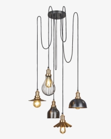 Industville Brooklyn 5 Wire Pendant Light Cluster - 5 Wire Pendant Light, HD Png Download, Transparent PNG