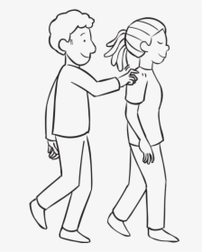 Man Tapping Woman On Shoulder As Part Of Fun Partner - Tapping On Shoulder, HD Png Download, Transparent PNG