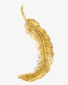 Tiffany S 18k Yellow Gold Feather Pin - Gold Feather Png, Transparent Png, Transparent PNG