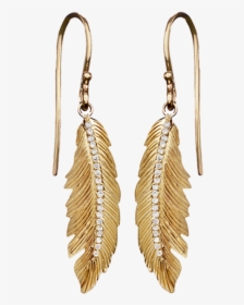 E Feather Earrings Medium Pave Y New - Earrings, HD Png Download, Transparent PNG
