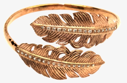 Rose Gold Feather Arm Cuff - Bangle, HD Png Download, Transparent PNG
