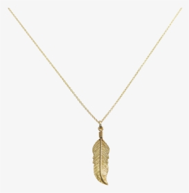 Feather Necklace Gold - Locket, HD Png Download, Transparent PNG