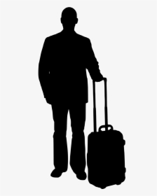 Silhouette People With Suitcase, HD Png Download, Transparent PNG