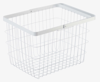 Yamazaki S White Laundry Basket With Handle Folded - Storage Basket, HD Png Download, Transparent PNG