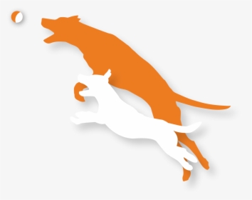 White Dog And Orange Dog Silhouettes, HD Png Download, Transparent PNG