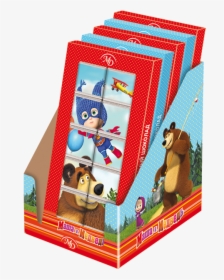 Chocolate Puzzle «masha And The Bear» 50gr/12 Pcs Milk - Masha And The Bear Chocolate, HD Png Download, Transparent PNG