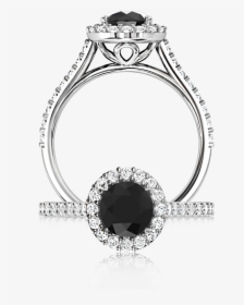 7117 Natural Coloured Diamonds Black Halo Ring, HD Png Download, Transparent PNG