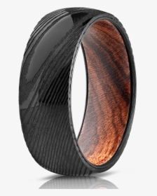 Wood Inlay Damascus Steel Mens Wedding Bands, HD Png Download, Transparent PNG