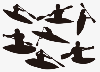 Silhouette Kayaking Canoeing - Paddle Clipart Canoe Silhouette, HD Png Download, Transparent PNG