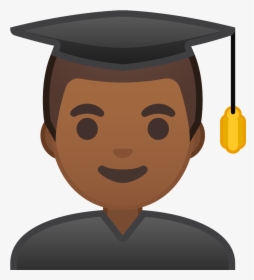 Man Student Medium Dark Skin Tone Icon - Student Emoji, HD Png Download, Transparent PNG