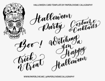 Skull Print Calligraphy - Calligraphy, HD Png Download, Transparent PNG
