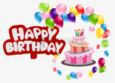 Birthday-party - Happy Birthday With Balloons Png, Transparent Png, Transparent PNG