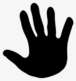 Handprint Black And White Clipart - Clip Art Black Hand, HD Png Download, Transparent PNG