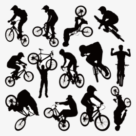 Bicycle Cycling Bmx Clip Art - Bike Silhouette Vector, HD Png Download, Transparent PNG