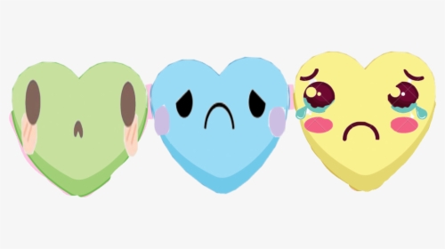 #heartbroken #sad #kawaii #faces #hearts - Cartoon, HD Png Download, Transparent PNG