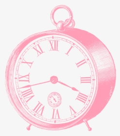 Download Pink Vintage Clock Png Clip Art - Vintage Clock Clipart Transparent, Png Download, Transparent PNG