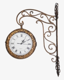 Vintage Large Wrought Iron Double Sided Quartz Train - Wall Clock, HD Png Download, Transparent PNG
