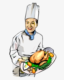 Vector Illustration Of Culinary Cuisine Restaurant - Chef Cooking With Chicken, HD Png Download, Transparent PNG