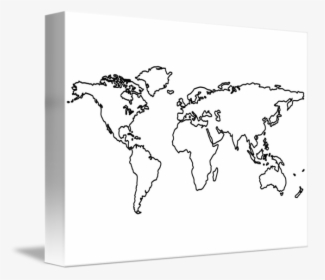 Black World Map Outlines Isolated On White By Laschon - World Map Simple Tattoo, HD Png Download, Transparent PNG
