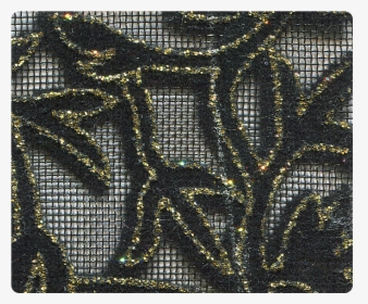 142 Gold Leaf Velvet Black Mesh -stiletto - Mesh Fabric With Black Velvet Designs, HD Png Download, Transparent PNG