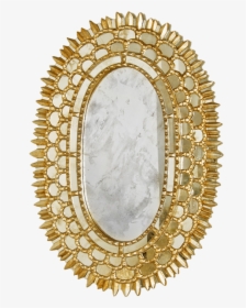 Worlds Away Carmelita Gold Leaf Oval Mirror   Title - Mirror, HD Png Download, Transparent PNG