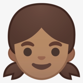 Girl Medium Skin Tone Icon - Girl Emoji Face Transparent, HD Png Download, Transparent PNG