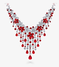 Transparent Red Diamond Png - Graff Ruby Diamond Necklace, Png Download, Transparent PNG