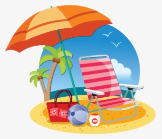Transparent Beach Umbrella Clipart Png - Beach Chair Clipart, Png Download, Transparent PNG