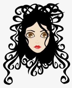 28 Collection Of Curly Hair Clipart Png - Curly Hair Cartoon Women, Transparent Png, Transparent PNG