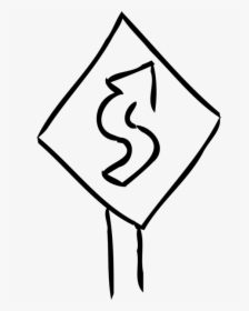 Vector Illustration Of Street Sign Winding Road Sign, HD Png Download, Transparent PNG