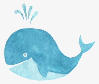 Water Spray Blue Whale Transparent Decorative - โลมา สี น้ำ, HD Png Download, Transparent PNG