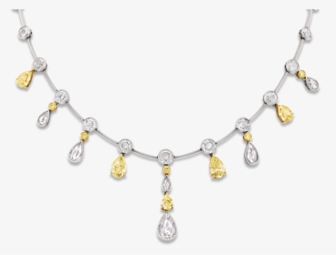 Fancy Yellow And White Diamond Necklace, - Necklace, HD Png Download, Transparent PNG