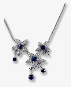 Jasmin Sapphire And Diamond Necklace - Pendant, HD Png Download, Transparent PNG