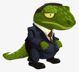 Alligator, Crocodile, Suit, Cartoon, Animal, Wildlife - Cartoon Animal In A Suit, HD Png Download, Transparent PNG