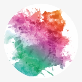 Mancha Colores -círculo - Watercolor Splatter Background, HD Png Download, Transparent PNG