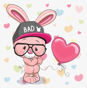Animals With Balloons Clipart - Conejos De Bad Bunny Para Mujer, HD Png Download, Transparent PNG