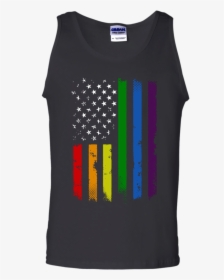 Gay Pride Flag Rainbow American Flag Tank Top Black, HD Png Download, Transparent PNG