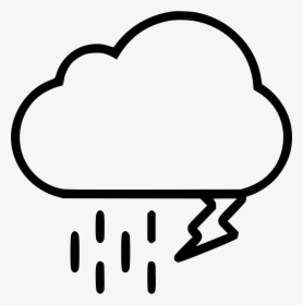 Rain Lighting Cloud Copia - Rainy Cloud Lighting Drawing, HD Png Download, Transparent PNG