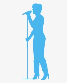 Silhouette With Microphone, HD Png Download, Transparent PNG