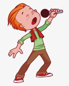 Clip Art Microphone Cartoon Child Little - Singing Clipart Png, Transparent Png, Transparent PNG