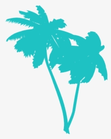 Palm Tree Png Blue - Palm Trees Clip Art, Transparent Png, Transparent PNG