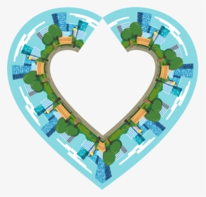 Heart,circle,city - Map, HD Png Download, Transparent PNG