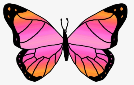 Top 84 Butterfly Clipart - Orange And Pink Butterfly, HD Png Download, Transparent PNG