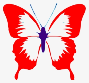Butterfly Cliparts Red - Black And White Butterfly Outline, HD Png Download, Transparent PNG