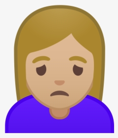 Woman Frowning Medium Light Skin Tone Icon - Emoji, HD Png Download, Transparent PNG