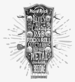 Graphic Hard Illustration Guitar Behance Design Rock - Hard Rock Cafe Graphics, HD Png Download, Transparent PNG