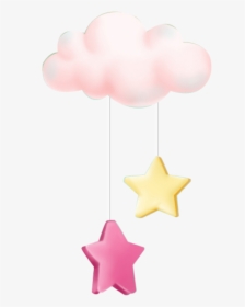 #ftestickers #clipart #cloud #stars #cute - Pink Cloud With Star Png, Transparent Png, Transparent PNG