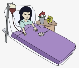 In The Hospital - Woman In Hospital Bed Clipart, HD Png Download, Transparent PNG